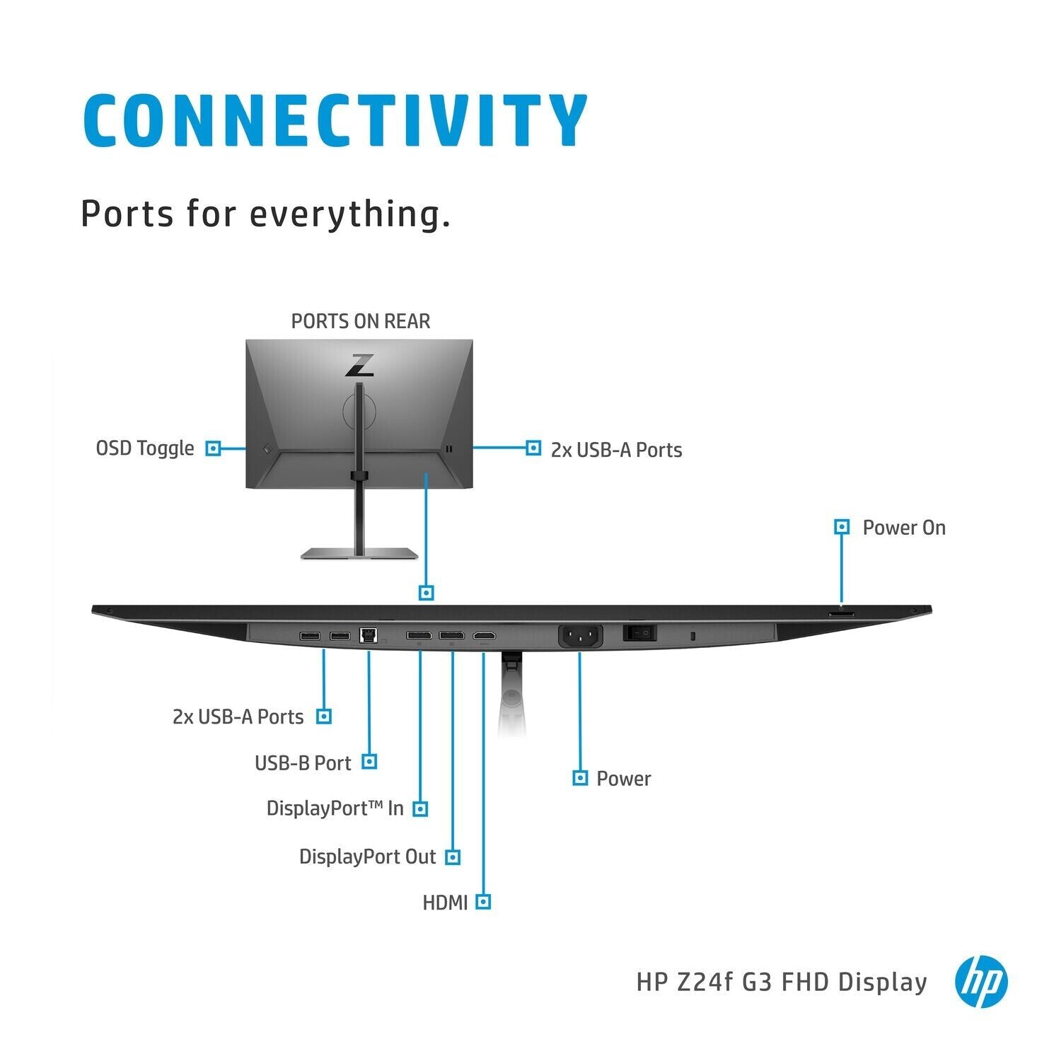 HP Z24f G3 23.8" IPS Display 1080p Aluminum DisplayPort HDMI USB Port Free Post