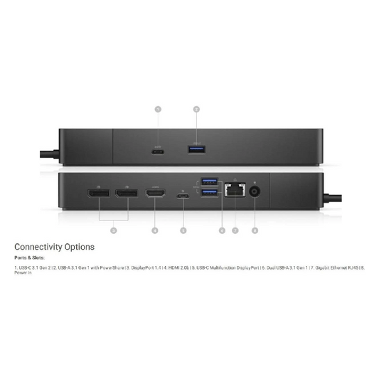 Dell WD19 K20a001 Docking Station HDMI DisplayPort USB-C with 130W Power Adapter
