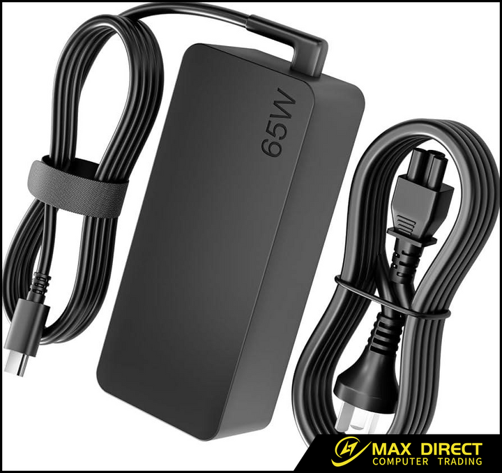 Genuine Original Lenovo 65W USB-C Power Adapter with IEC C5 Power Cable