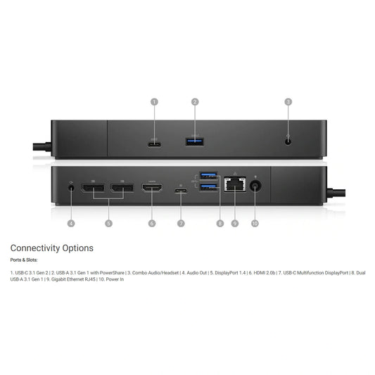 Dell WD19 USB-C Docking Station 180W Power Adapter USB-C DP HDMI